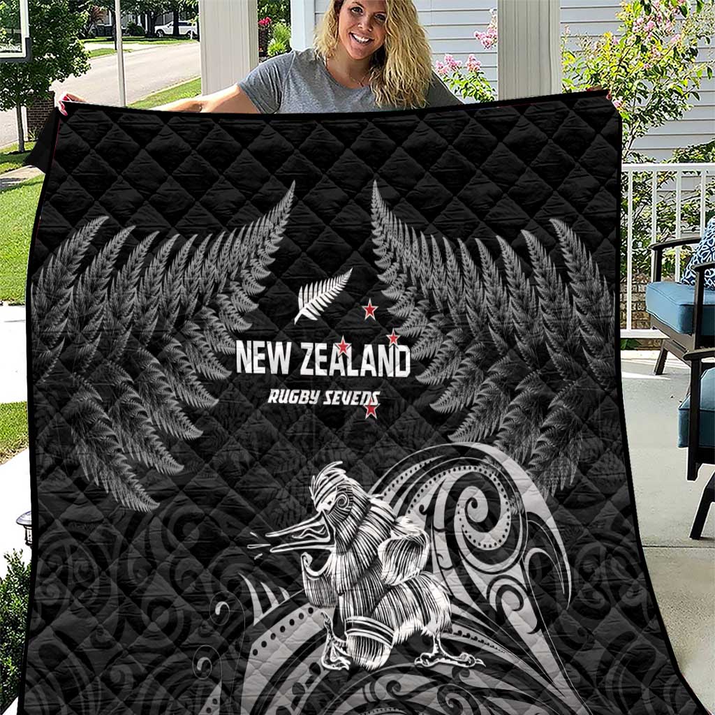 New Zealand 2024 Rugby Quilt Silver Fern Aotearoa Kiwi - Wonder Print Shop