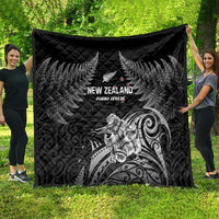 New Zealand 2024 Rugby Quilt Silver Fern Aotearoa Kiwi - Wonder Print Shop