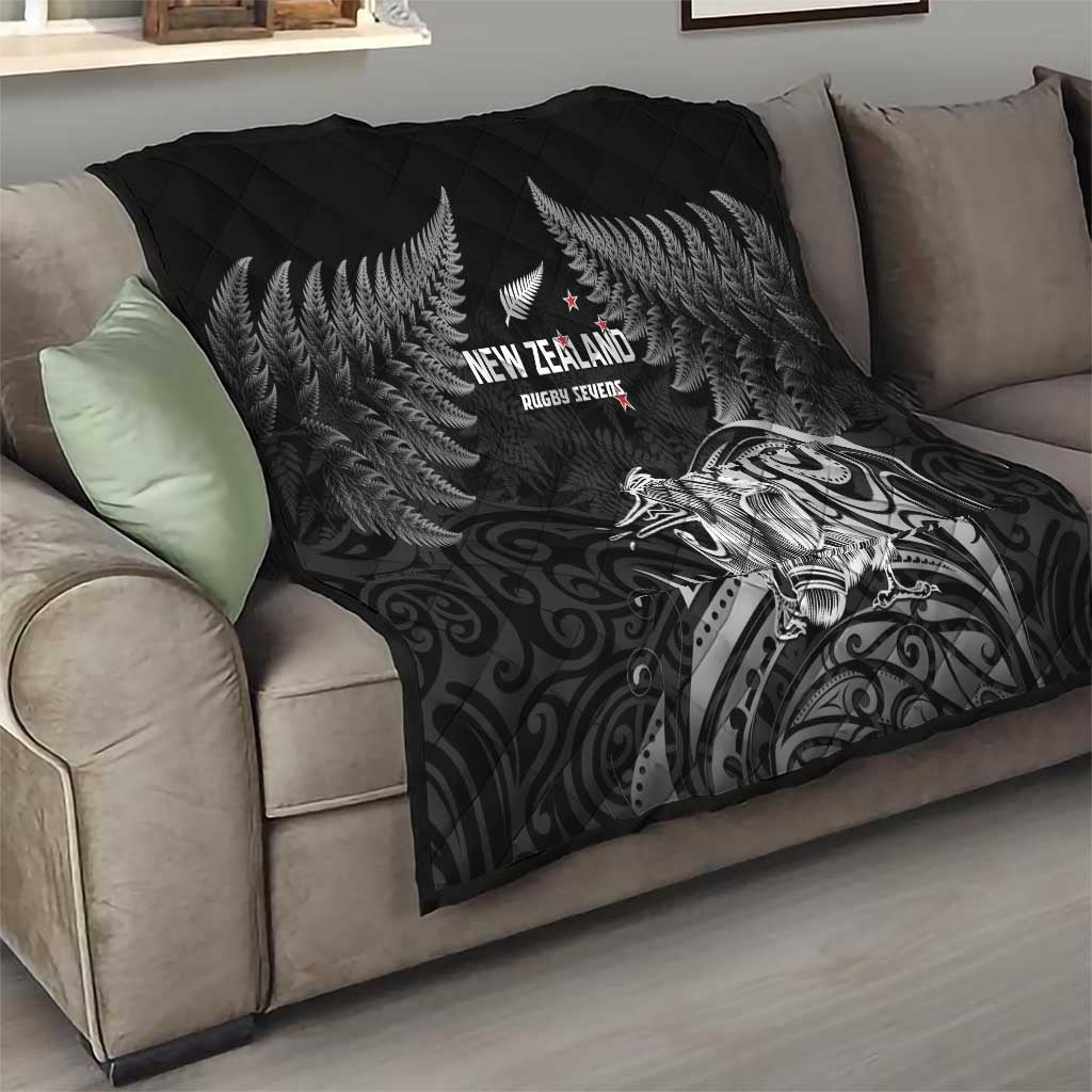 New Zealand 2024 Rugby Quilt Silver Fern Aotearoa Kiwi - Wonder Print Shop