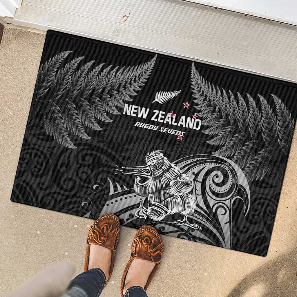 New Zealand 2024 Rugby Rubber Doormat Silver Fern Aotearoa Kiwi - Wonder Print Shop