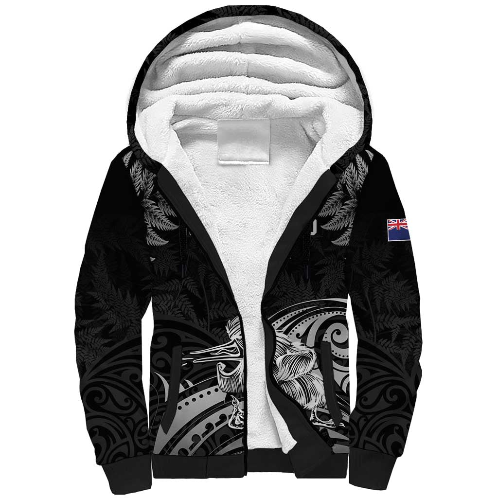 Custom New Zealand 2024 Rugby Sherpa Hoodie Silver Fern Aotearoa Kiwi - Wonder Print Shop