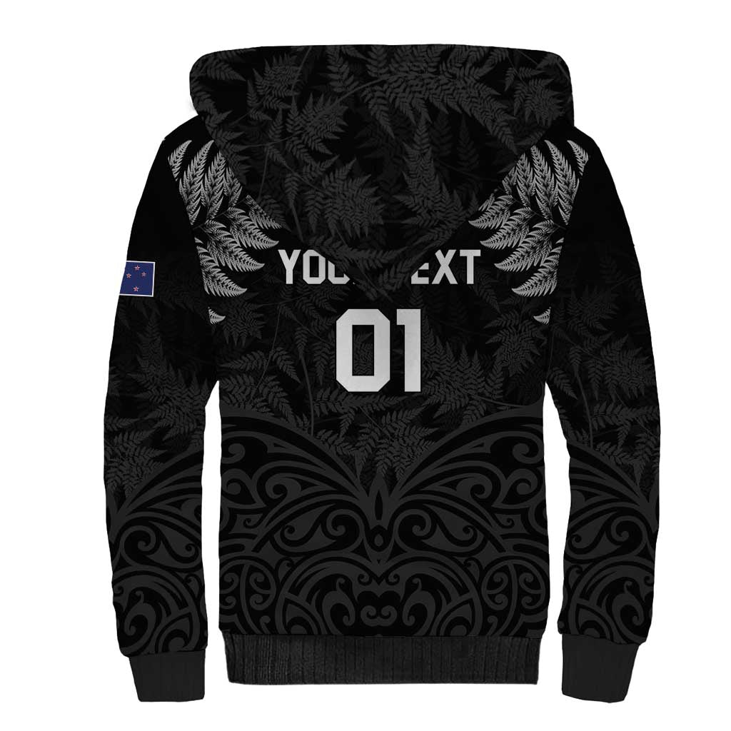 Custom New Zealand 2024 Rugby Sherpa Hoodie Silver Fern Aotearoa Kiwi - Wonder Print Shop
