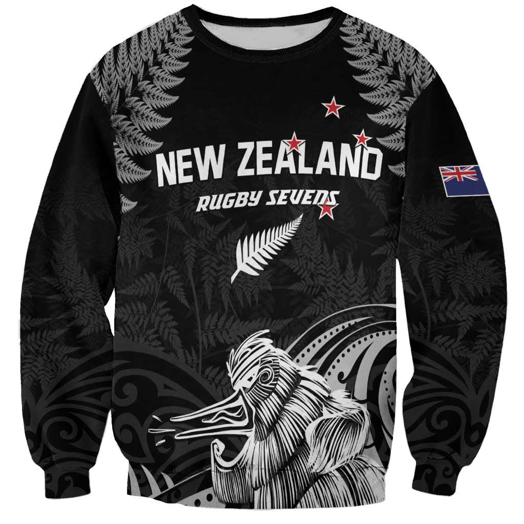Custom New Zealand 2024 Rugby Sweatshirt Silver Fern Aotearoa Kiwi - Wonder Print Shop
