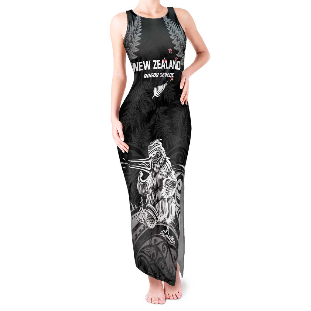 Custom New Zealand 2024 Rugby Tank Maxi Dress Silver Fern Aotearoa Kiwi - Wonder Print Shop