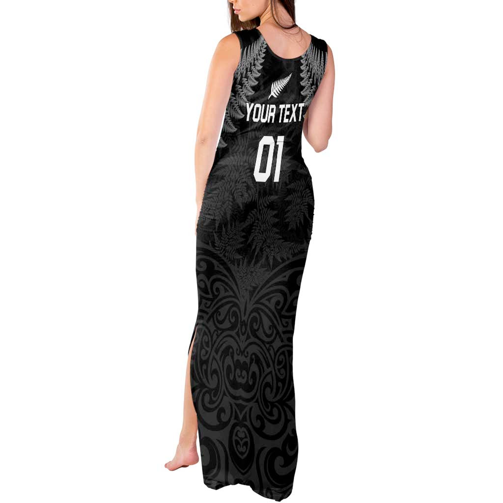 Custom New Zealand 2024 Rugby Tank Maxi Dress Silver Fern Aotearoa Kiwi - Wonder Print Shop