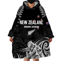 Custom New Zealand 2024 Rugby Wearable Blanket Hoodie Silver Fern Aotearoa Kiwi - Wonder Print Shop