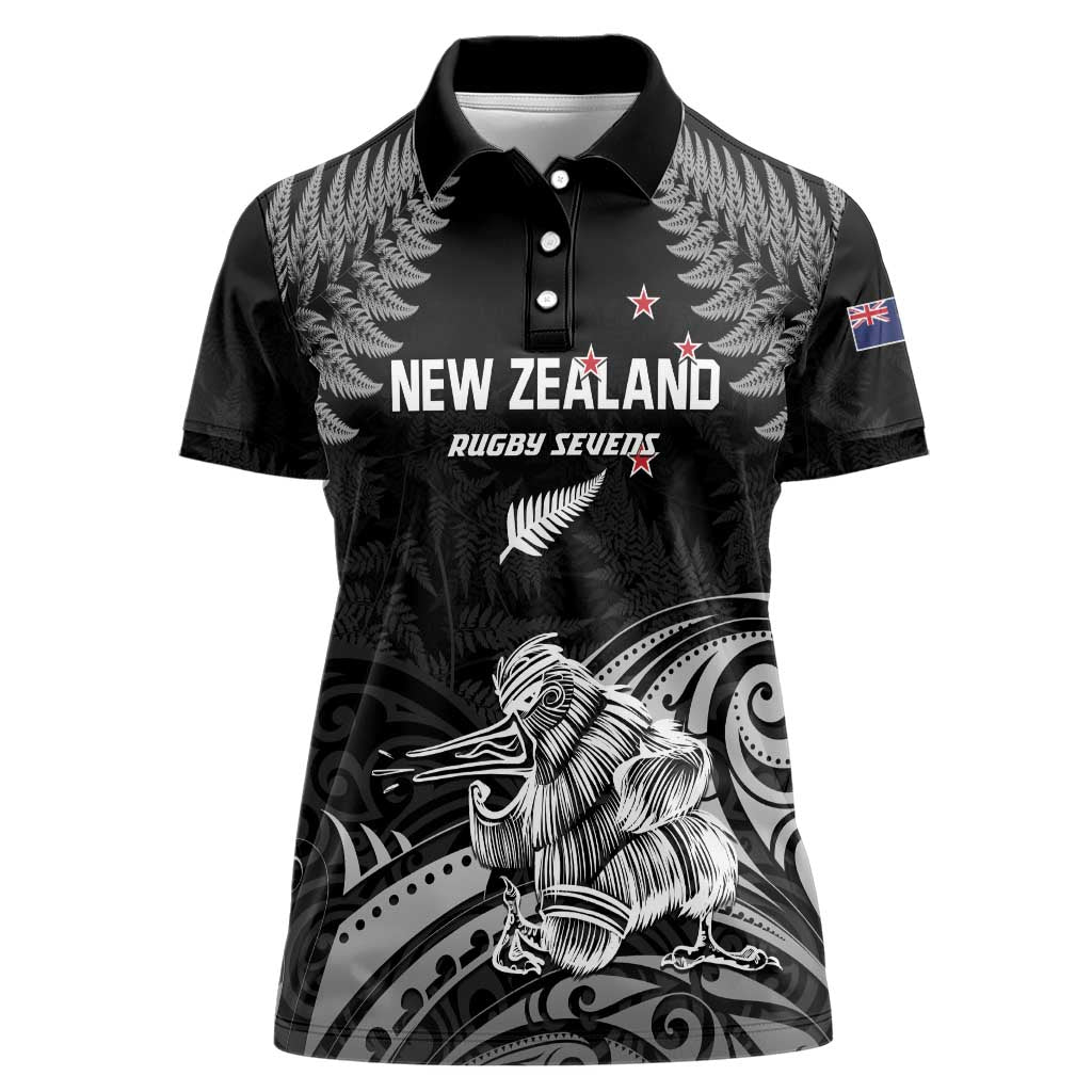 Custom New Zealand 2024 Rugby Women Polo Shirt Silver Fern Aotearoa Kiwi - Wonder Print Shop