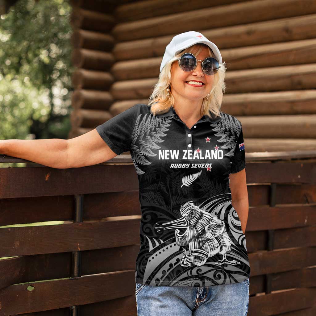 Custom New Zealand 2024 Rugby Women Polo Shirt Silver Fern Aotearoa Kiwi - Wonder Print Shop
