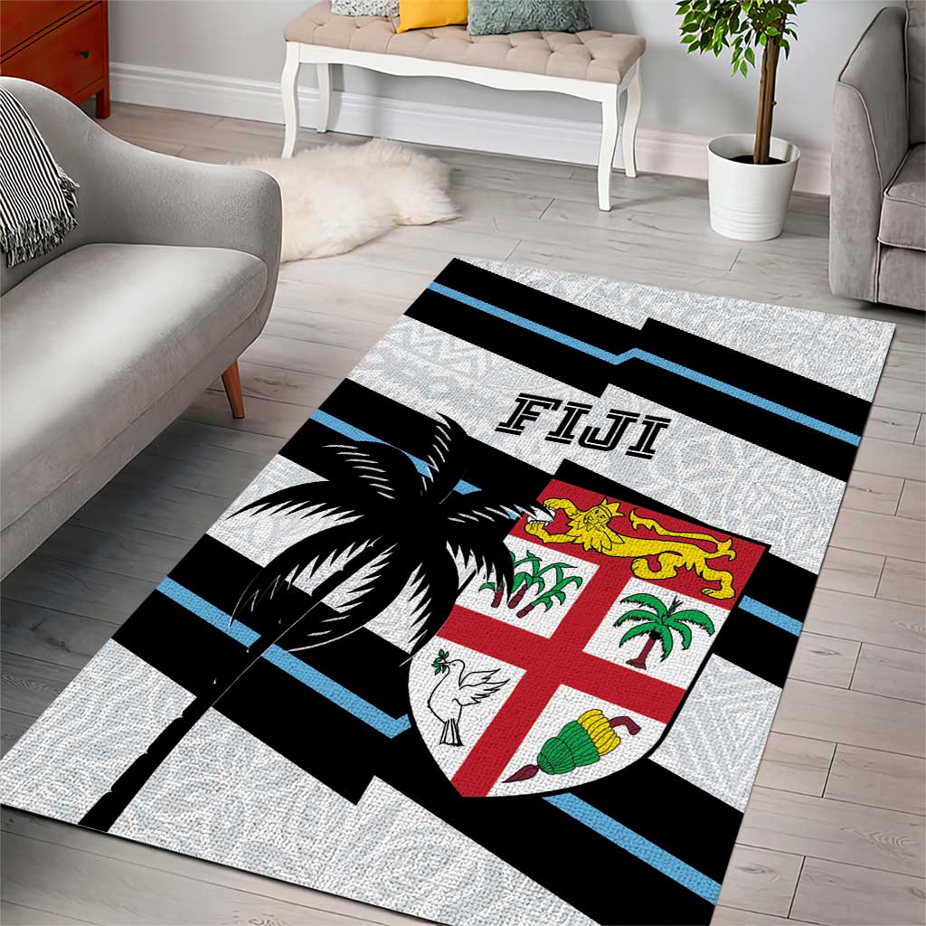 Fiji 2024 Rugby Area Rug Fijian Tapa Pattern - Wonder Print Shop