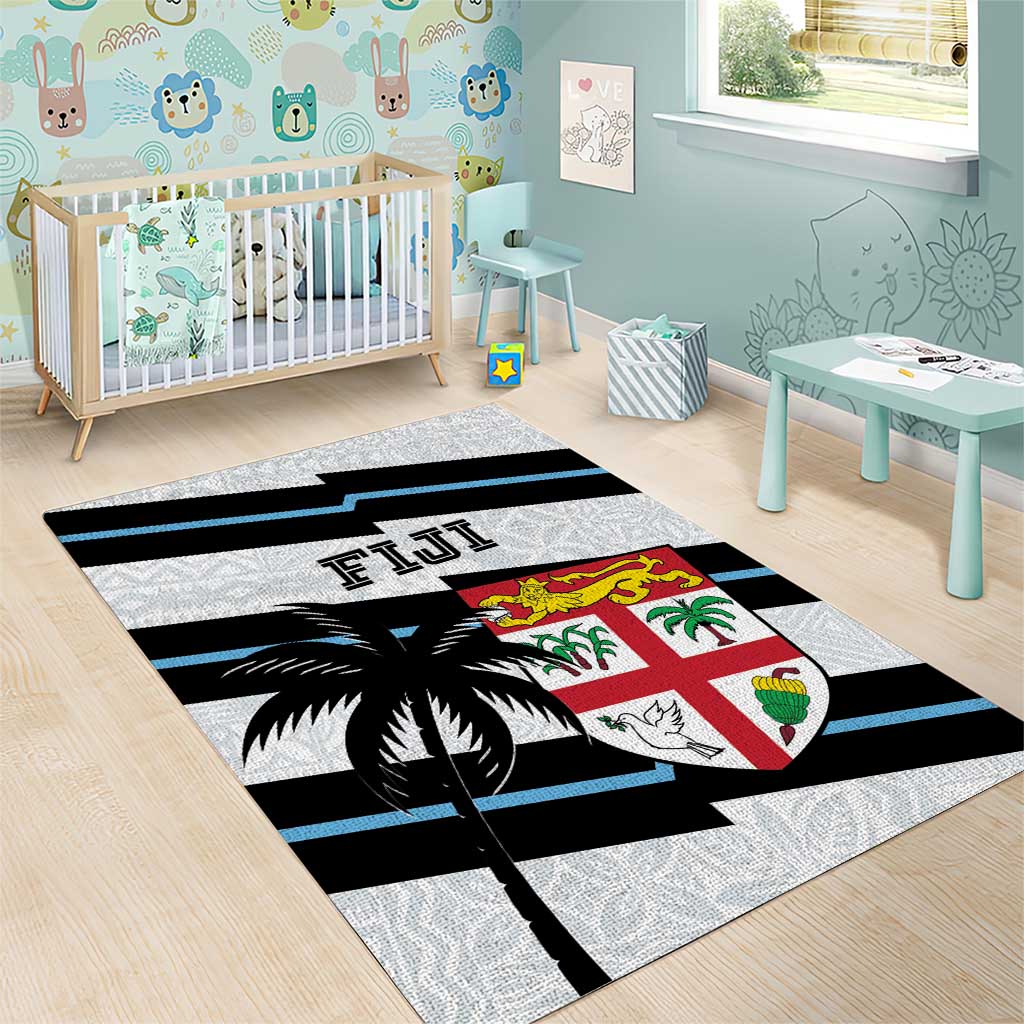 Fiji 2024 Rugby Area Rug Fijian Tapa Pattern - Wonder Print Shop