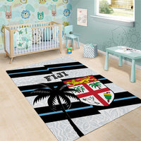 Fiji 2024 Rugby Area Rug Fijian Tapa Pattern - Wonder Print Shop
