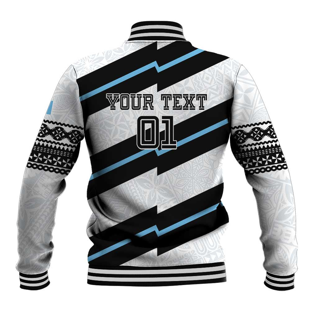 Custom Fiji 2024 Rugby Baseball Jacket Fijian Tapa Pattern - Wonder Print Shop