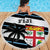 Fiji 2024 Rugby Beach Blanket Fijian Tapa Pattern - Wonder Print Shop
