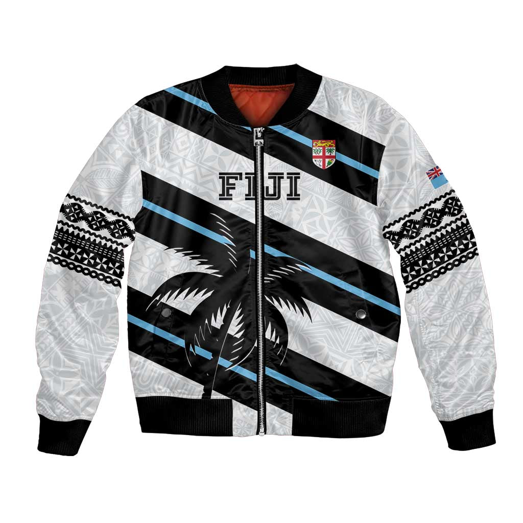 Custom Fiji 2024 Rugby Bomber Jacket Fijian Tapa Pattern - Wonder Print Shop