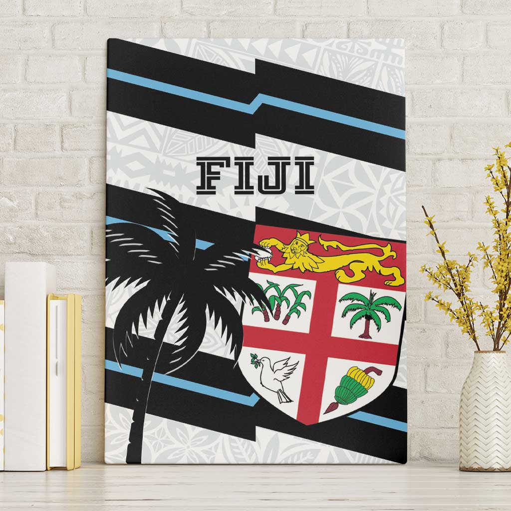 Fiji 2024 Rugby Canvas Wall Art Fijian Tapa Pattern - Wonder Print Shop
