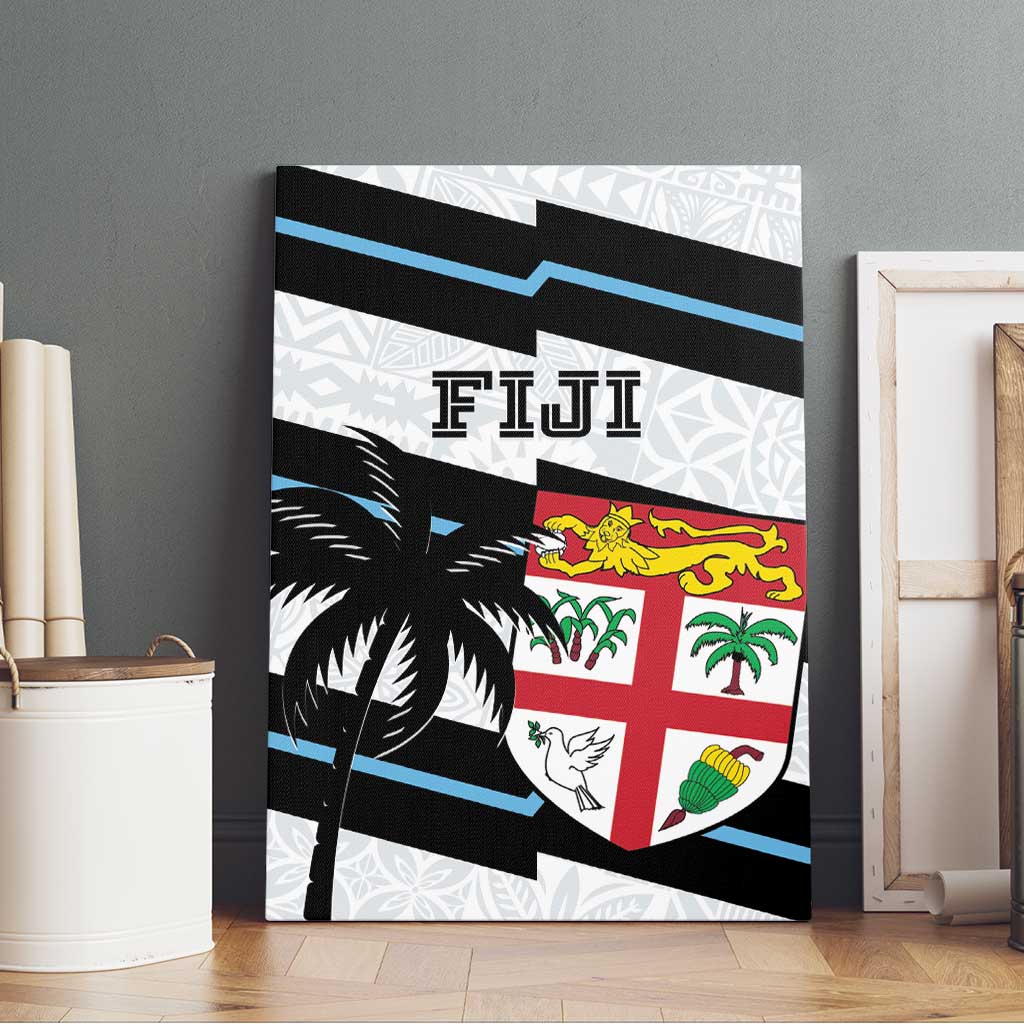 Fiji 2024 Rugby Canvas Wall Art Fijian Tapa Pattern - Wonder Print Shop