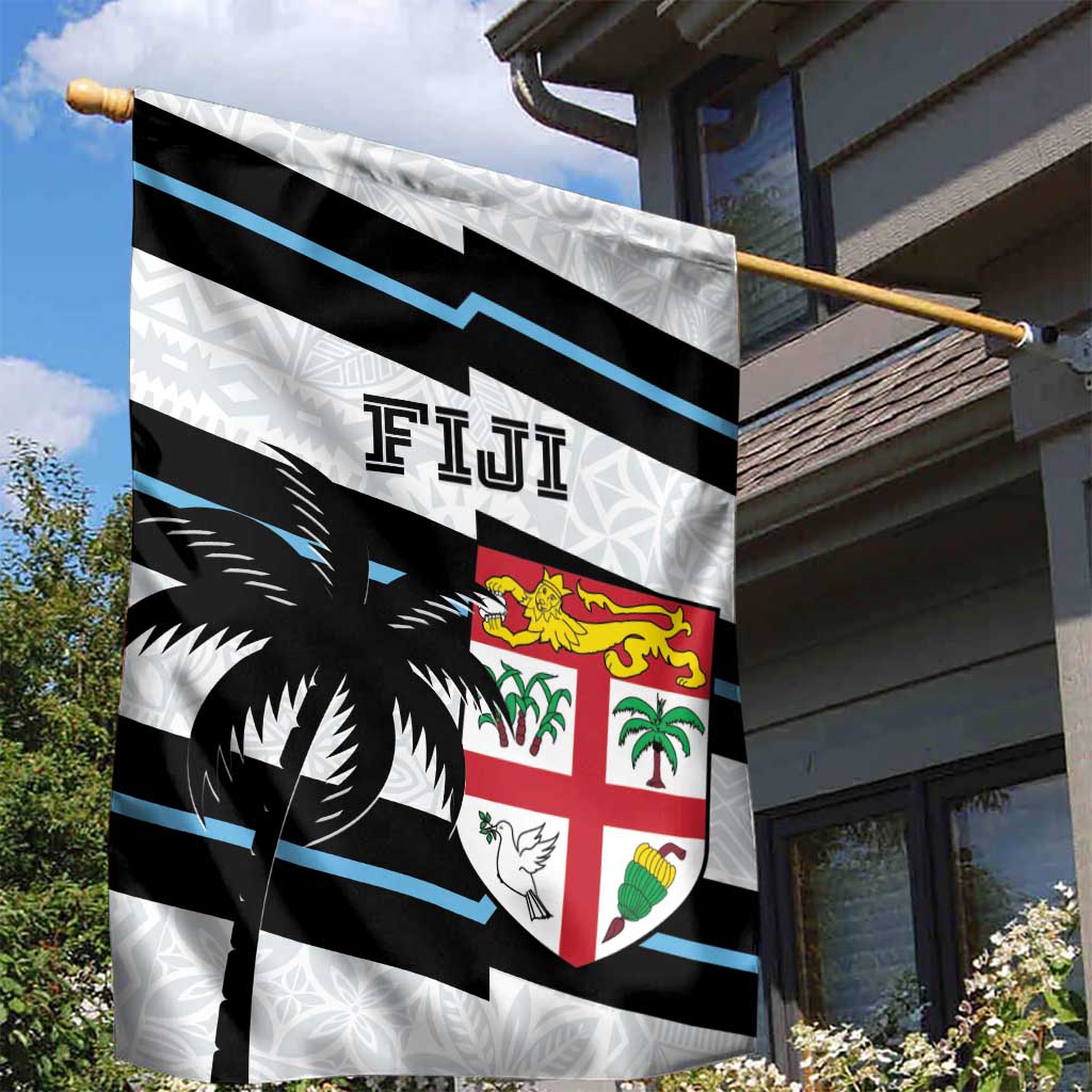 Fiji 2024 Rugby Garden Flag Fijian Tapa Pattern - Wonder Print Shop