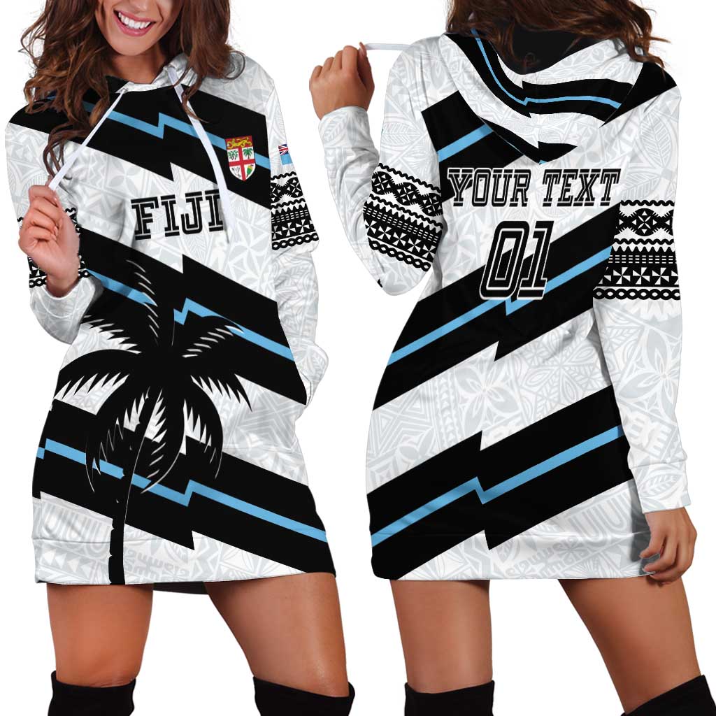 Custom Fiji 2024 Rugby Hoodie Dress Fijian Tapa Pattern - Wonder Print Shop