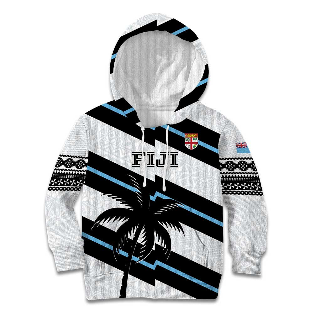 Custom Fiji 2024 Rugby Kid Hoodie Fijian Tapa Pattern - Wonder Print Shop