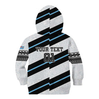 Custom Fiji 2024 Rugby Kid Hoodie Fijian Tapa Pattern - Wonder Print Shop