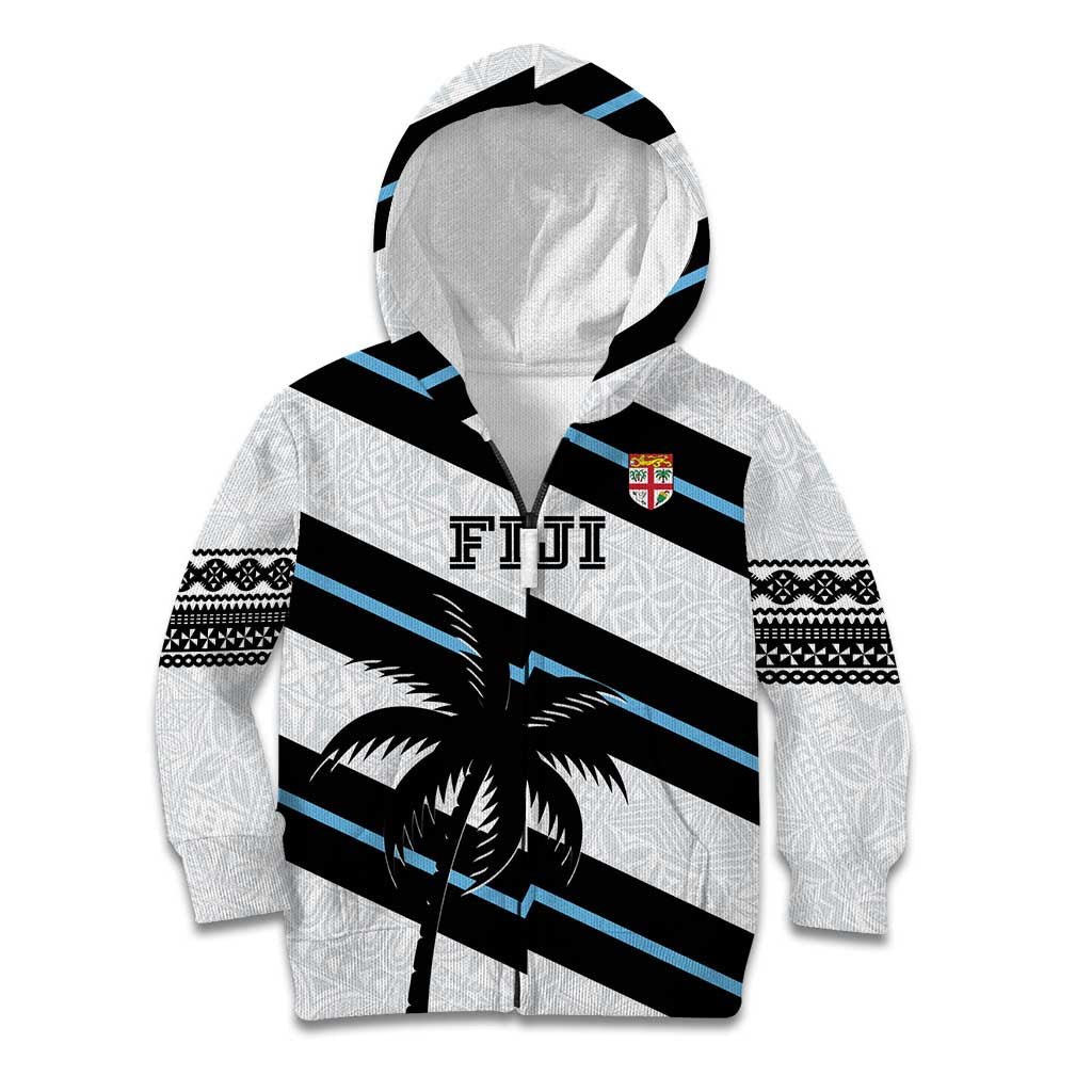 Custom Fiji 2024 Rugby Kid Hoodie Fijian Tapa Pattern - Wonder Print Shop