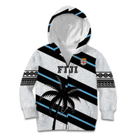 Custom Fiji 2024 Rugby Kid Hoodie Fijian Tapa Pattern - Wonder Print Shop