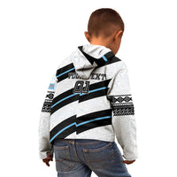 Custom Fiji 2024 Rugby Kid Hoodie Fijian Tapa Pattern - Wonder Print Shop