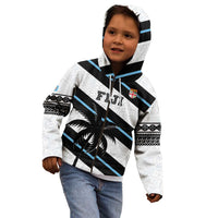 Custom Fiji 2024 Rugby Kid Hoodie Fijian Tapa Pattern - Wonder Print Shop