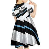 Custom Fiji 2024 Rugby Kid Short Sleeve Dress Fijian Tapa Pattern - Wonder Print Shop