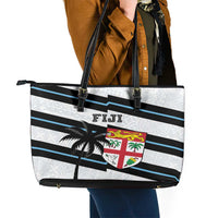 Fiji 2024 Rugby Leather Tote Bag Fijian Tapa Pattern - Wonder Print Shop