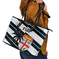 Fiji 2024 Rugby Leather Tote Bag Fijian Tapa Pattern - Wonder Print Shop