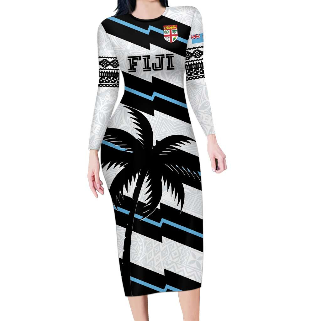 Custom Fiji 2024 Rugby Long Sleeve Bodycon Dress Fijian Tapa Pattern - Wonder Print Shop