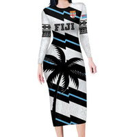 Custom Fiji 2024 Rugby Long Sleeve Bodycon Dress Fijian Tapa Pattern - Wonder Print Shop