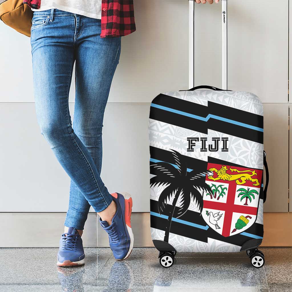 Fiji 2024 Rugby Luggage Cover Fijian Tapa Pattern - Wonder Print Shop