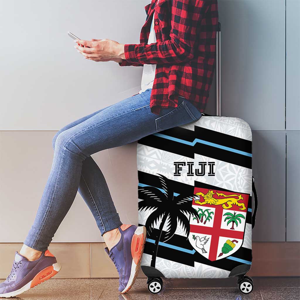 Fiji 2024 Rugby Luggage Cover Fijian Tapa Pattern - Wonder Print Shop