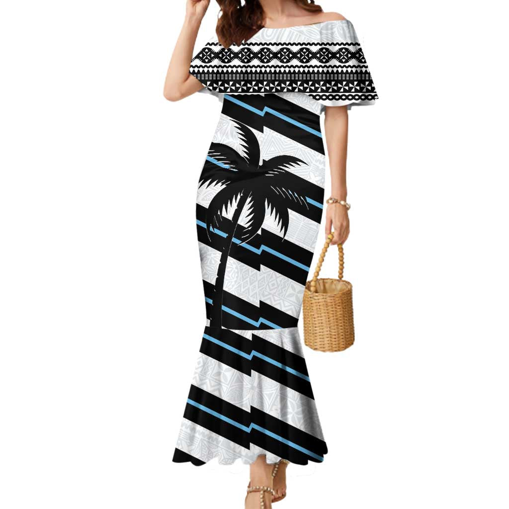 Custom Fiji 2024 Rugby Mermaid Dress Fijian Tapa Pattern - Wonder Print Shop