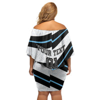 Custom Fiji 2024 Rugby Off Shoulder Short Dress Fijian Tapa Pattern - Wonder Print Shop