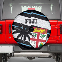 Fiji 2024 Rugby Spare Tire Cover Fijian Tapa Pattern - Wonder Print Shop