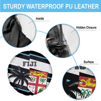 Fiji 2024 Rugby Spare Tire Cover Fijian Tapa Pattern - Wonder Print Shop