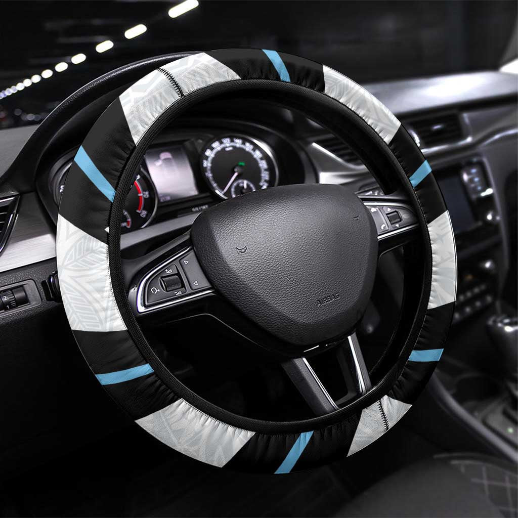 Fiji 2024 Rugby Steering Wheel Cover Fijian Tapa Pattern - Wonder Print Shop
