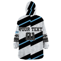 Custom Fiji 2024 Rugby Wearable Blanket Hoodie Fijian Tapa Pattern - Wonder Print Shop