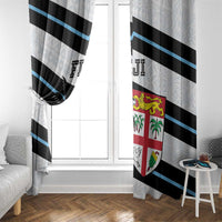 Fiji 2024 Rugby Window Curtain Fijian Tapa Pattern - Wonder Print Shop