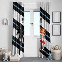 Fiji 2024 Rugby Window Curtain Fijian Tapa Pattern - Wonder Print Shop