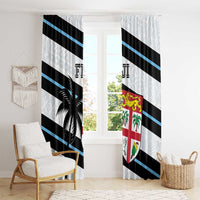 Fiji 2024 Rugby Window Curtain Fijian Tapa Pattern - Wonder Print Shop