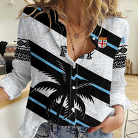 Custom Fiji 2024 Rugby Women Casual Shirt Fijian Tapa Pattern - Wonder Print Shop