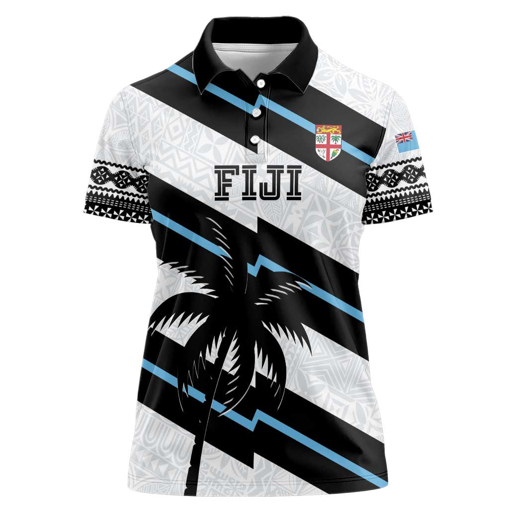 Custom Fiji 2024 Rugby Women Polo Shirt Fijian Tapa Pattern - Wonder Print Shop