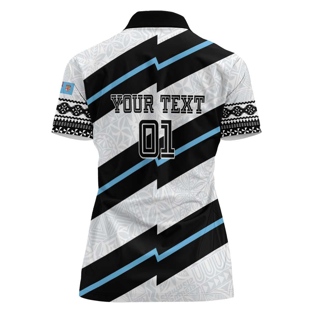 Custom Fiji 2024 Rugby Women Polo Shirt Fijian Tapa Pattern - Wonder Print Shop