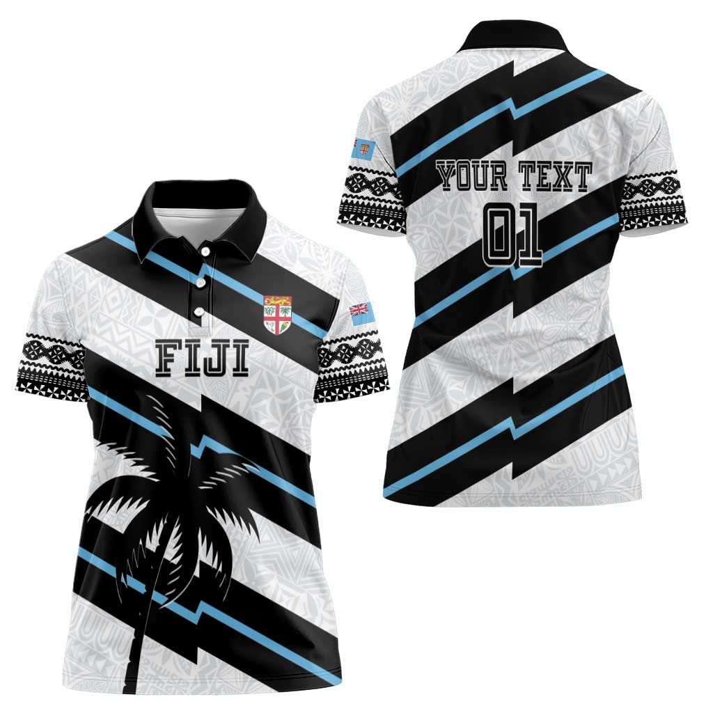 Custom Fiji 2024 Rugby Women Polo Shirt Fijian Tapa Pattern - Wonder Print Shop