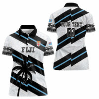 Custom Fiji 2024 Rugby Women Polo Shirt Fijian Tapa Pattern - Wonder Print Shop