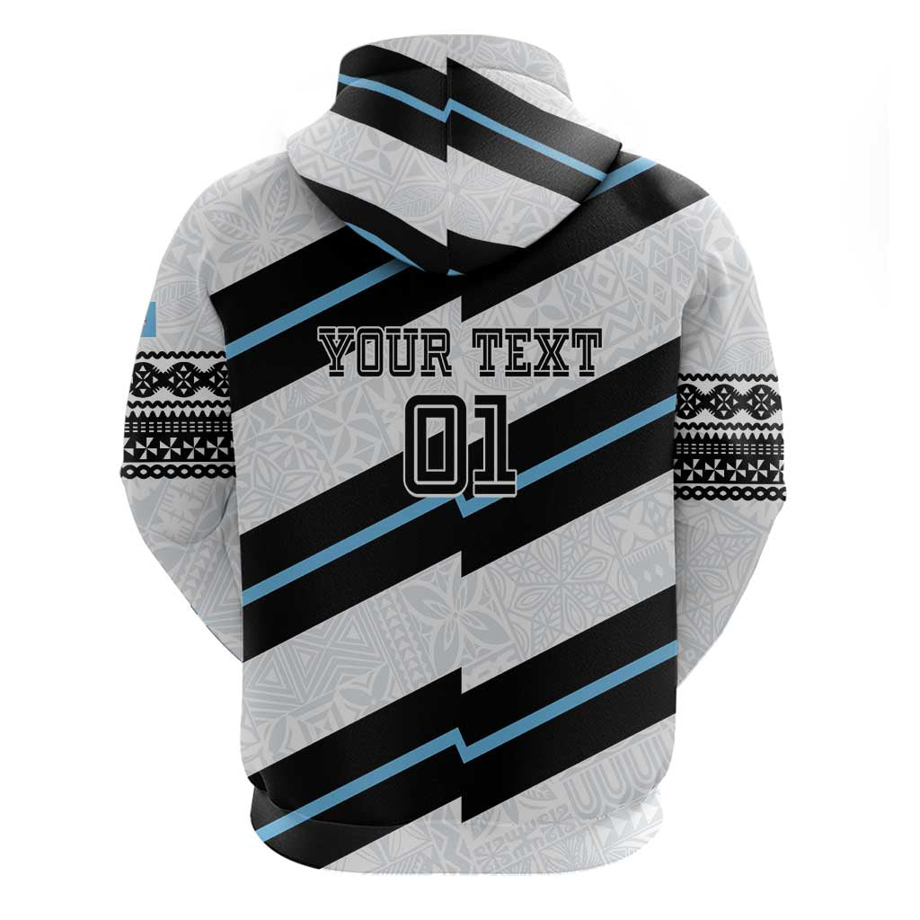 Custom Fiji 2024 Rugby Zip Hoodie Fijian Tapa Pattern - Wonder Print Shop
